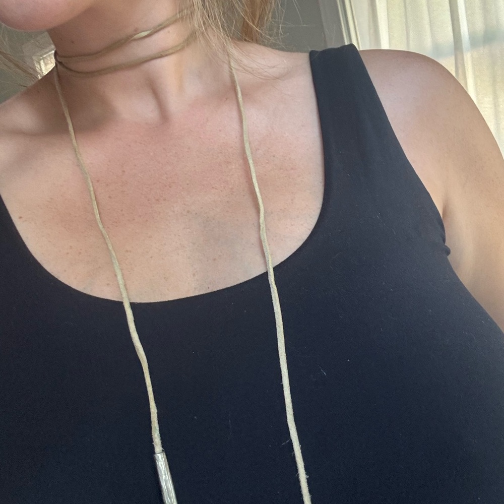 Free People Tan Leather Cord Necklace